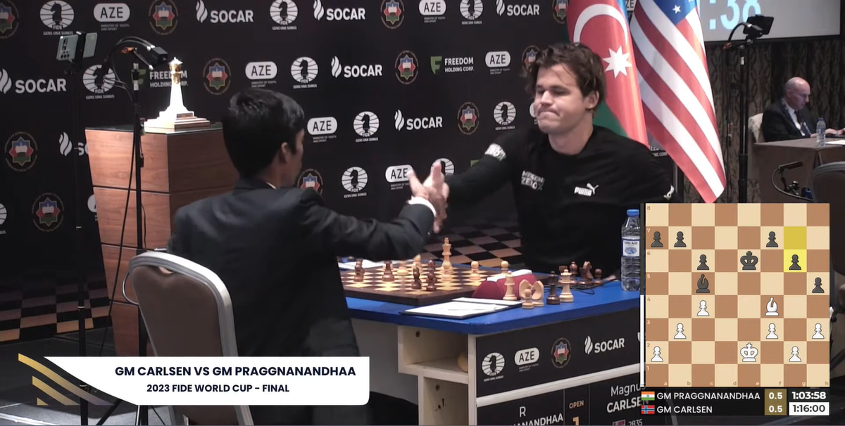 Praggnanandhaa Vs Carlsen Final Highlights, Round 2 Chess World Cup ...